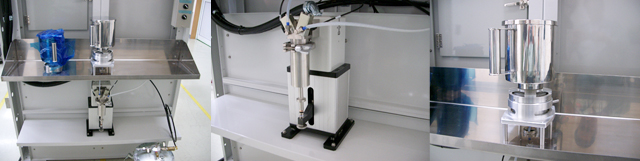 涂料供給臺(tái)(左)、注塞泵(中)、單杯系統(tǒng)(右) 涂料供給臺(tái)(左)、注塞泵(中)、單杯系統(tǒng)(右)